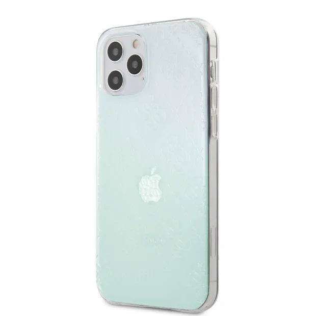 Husa Cover Guess 3D Raised Iridescent pentru iPhone 12 Pro Max Clear