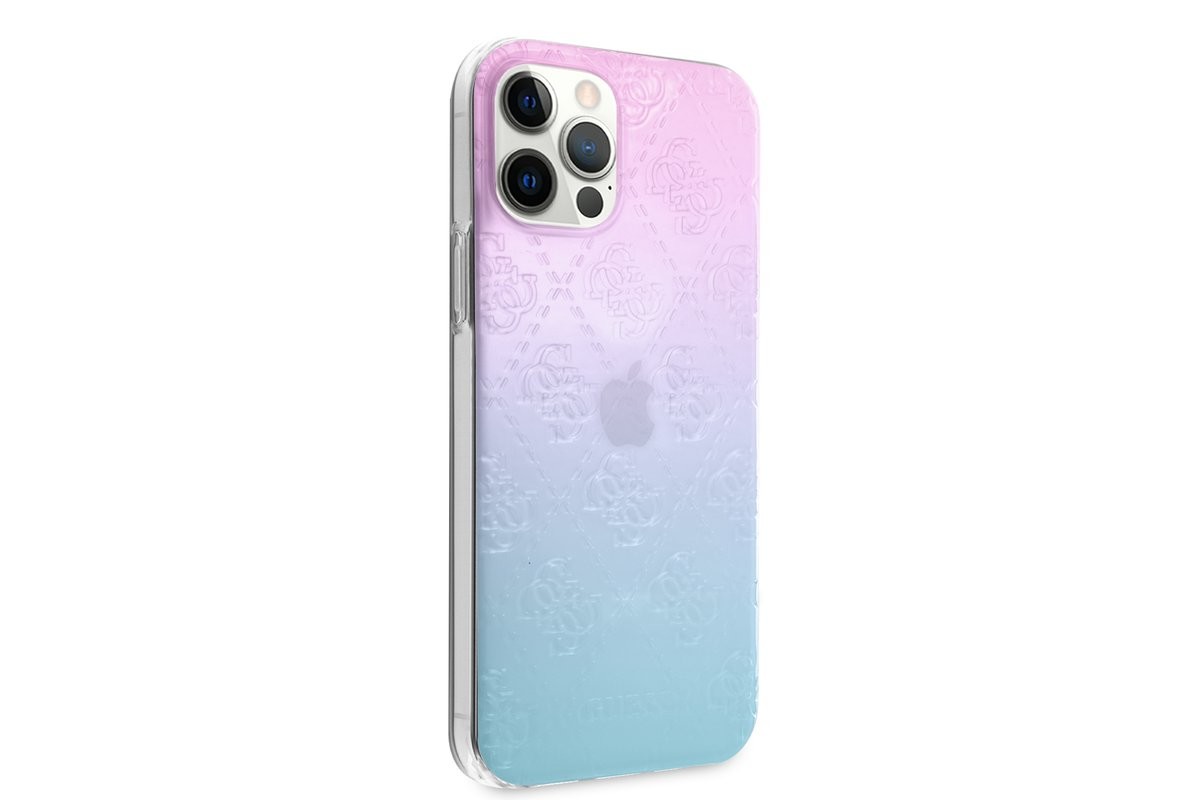 Husa Cover Guess 3D Raised Iridescent pentru iPhone 12/12 Pro  Blue thumb