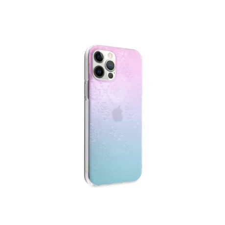 Husa Cover Guess 3D Raised Iridescent pentru iPhone 12/12 Pro  Blue
