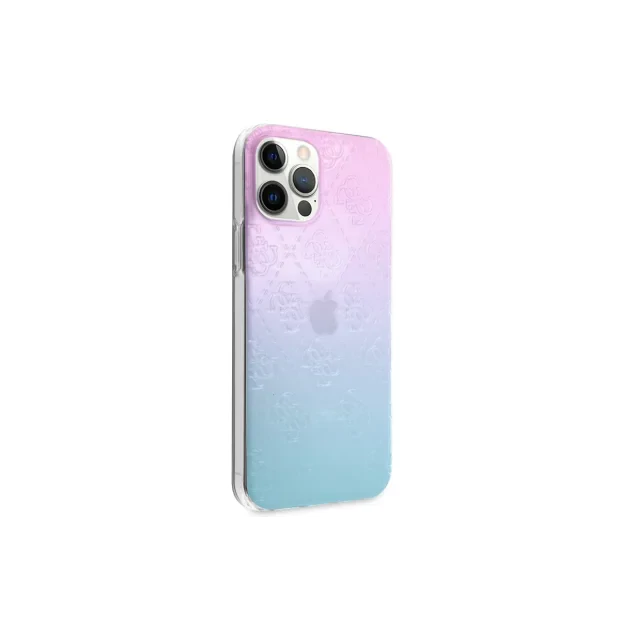 Husa Cover Guess 3D Raised Iridescent pentru iPhone 12/12 Pro  Blue