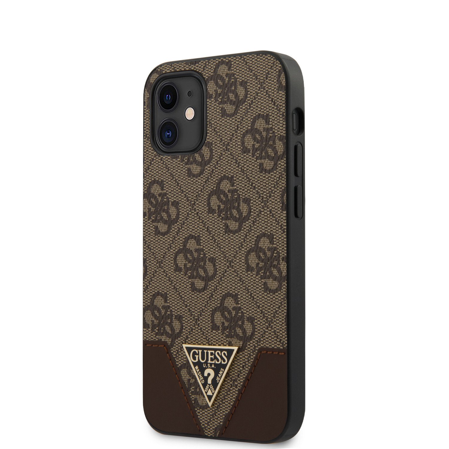 Husa Cover Guess 4G Triangle pentru iPhone 12 Mini Brown thumb