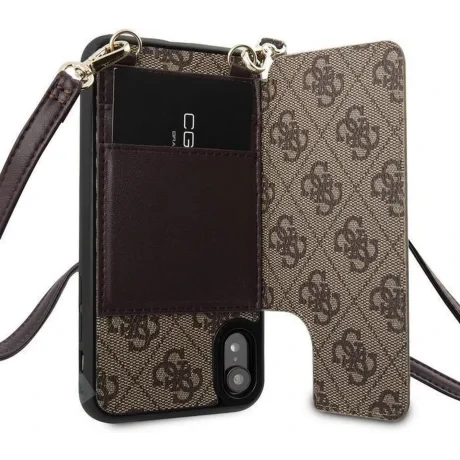 Husa Cover Guess Crossbody Cardslo pentru iPhone XR Brown