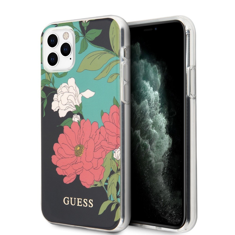 Husa Cover Guess Flower pentru iPhone 11 Pro Max Negru thumb