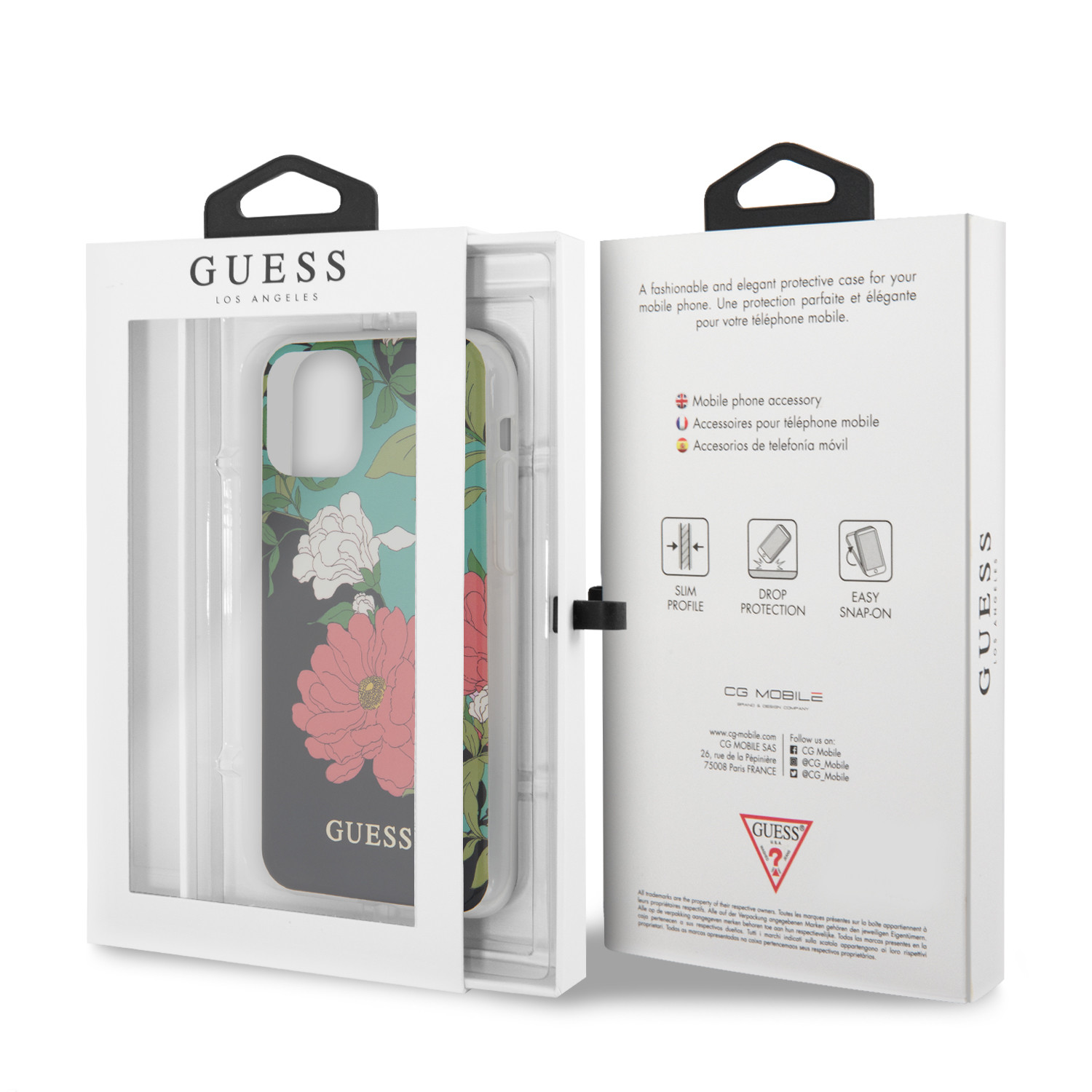 Husa Cover Guess Flower pentru iPhone 11 Pro Max Negru thumb