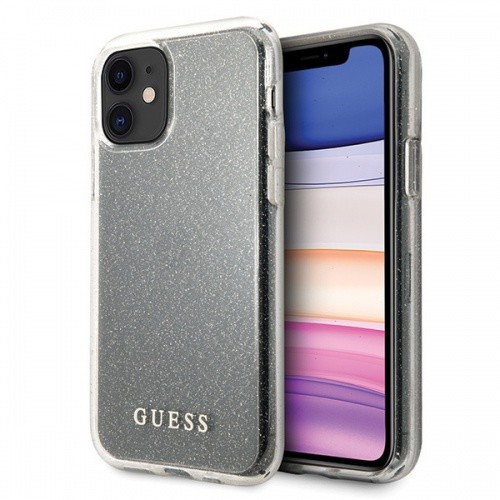 Husa Cover Guess Glitter pentru iPhone 11 Argintiu thumb