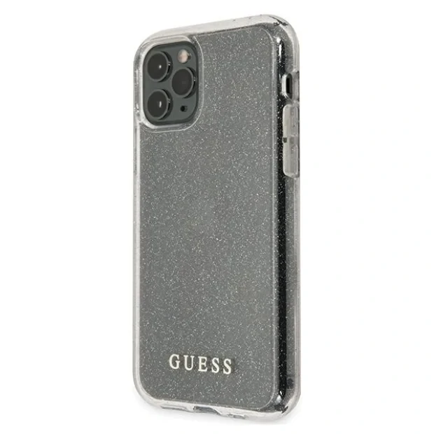 Husa Cover Guess Glitter Circle pentru iPhone 11 Pro Silver