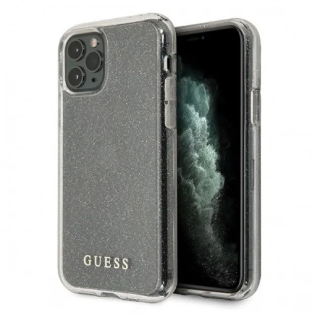 Husa Cover Guess Glitter pentru iPhone 11 Pro Max Argintiu