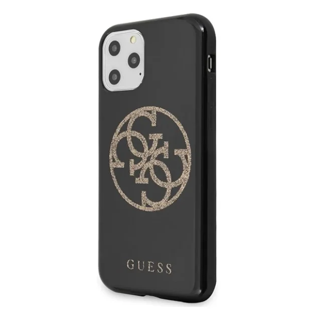 Husa Cover Guess Glitter Circle pentru iPhone 11 Pro Negru