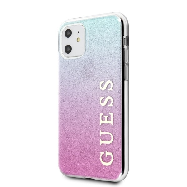 Husa Cover Guess Glitter Gradient pentru iPhone 11 Roz Albastru thumb