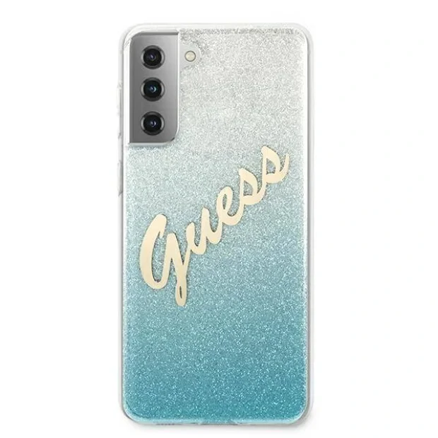 Husa Cover Guess Glitter Gradient pentru Samsung Galaxy S21 Light Blue