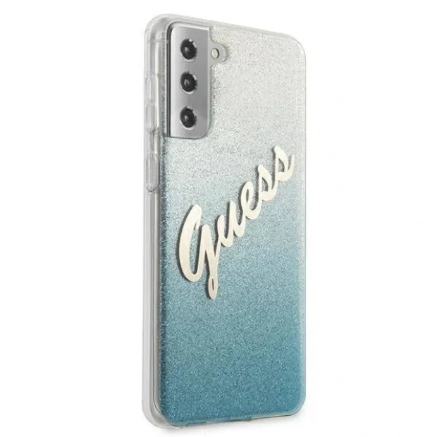 Husa Cover Guess Glitter Gradient pentru Samsung Galaxy S21 Light Blue