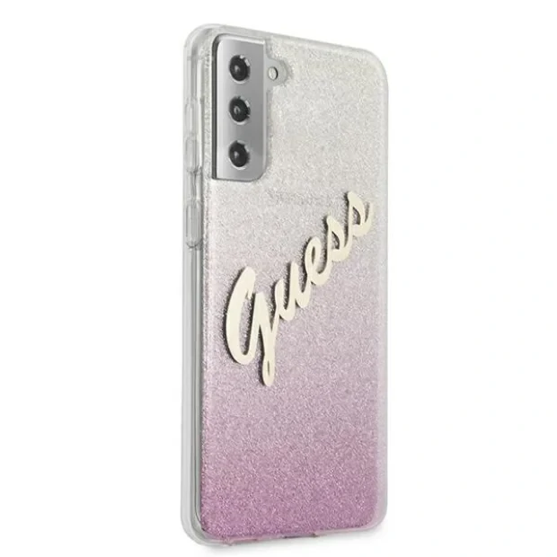 Husa Cover Guess Glitter Gradient pentru Samsung Galaxy S21 Pink