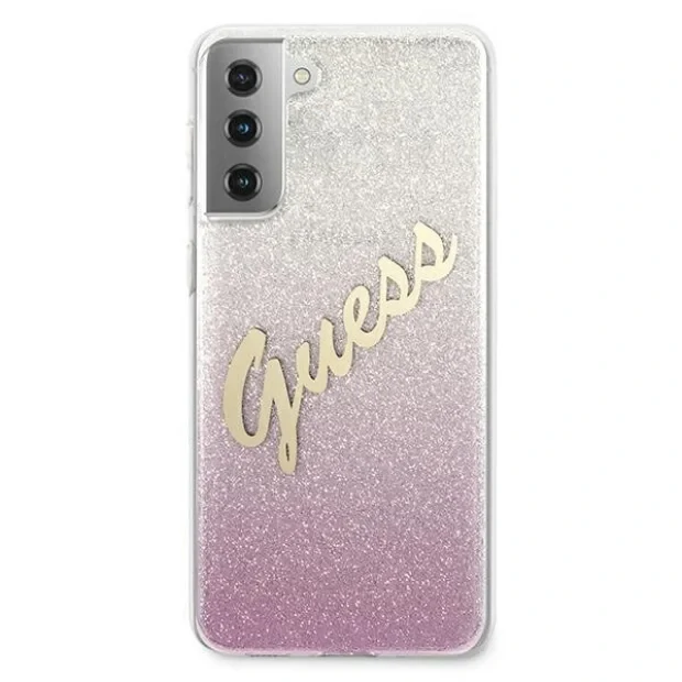 Husa Cover Guess Glitter Gradient pentru Samsung Galaxy S21 Pink