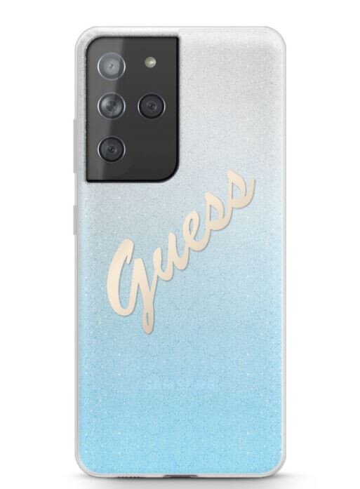 Husa Cover Guess Glitter Gradient pentru Samsung Galaxy S21 Ultra Light Blue thumb