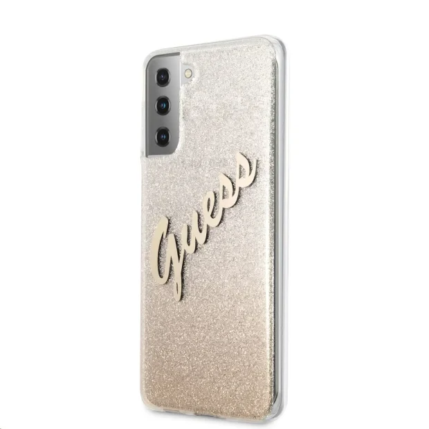 Husa Cover Guess Glitter Gradient pentru Samsung Galaxy S21 Ultra Gold