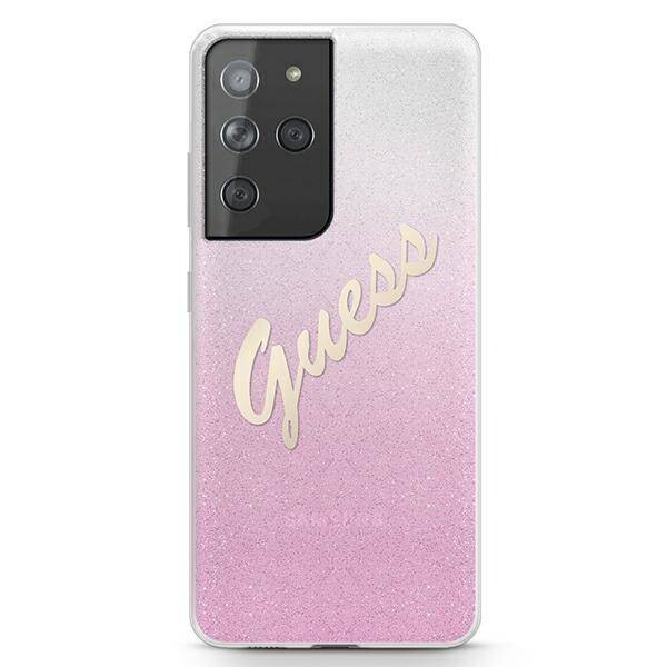Husa Cover Guess Glitter Gradient pentru Samsung Galaxy S21 Ultra Pink thumb