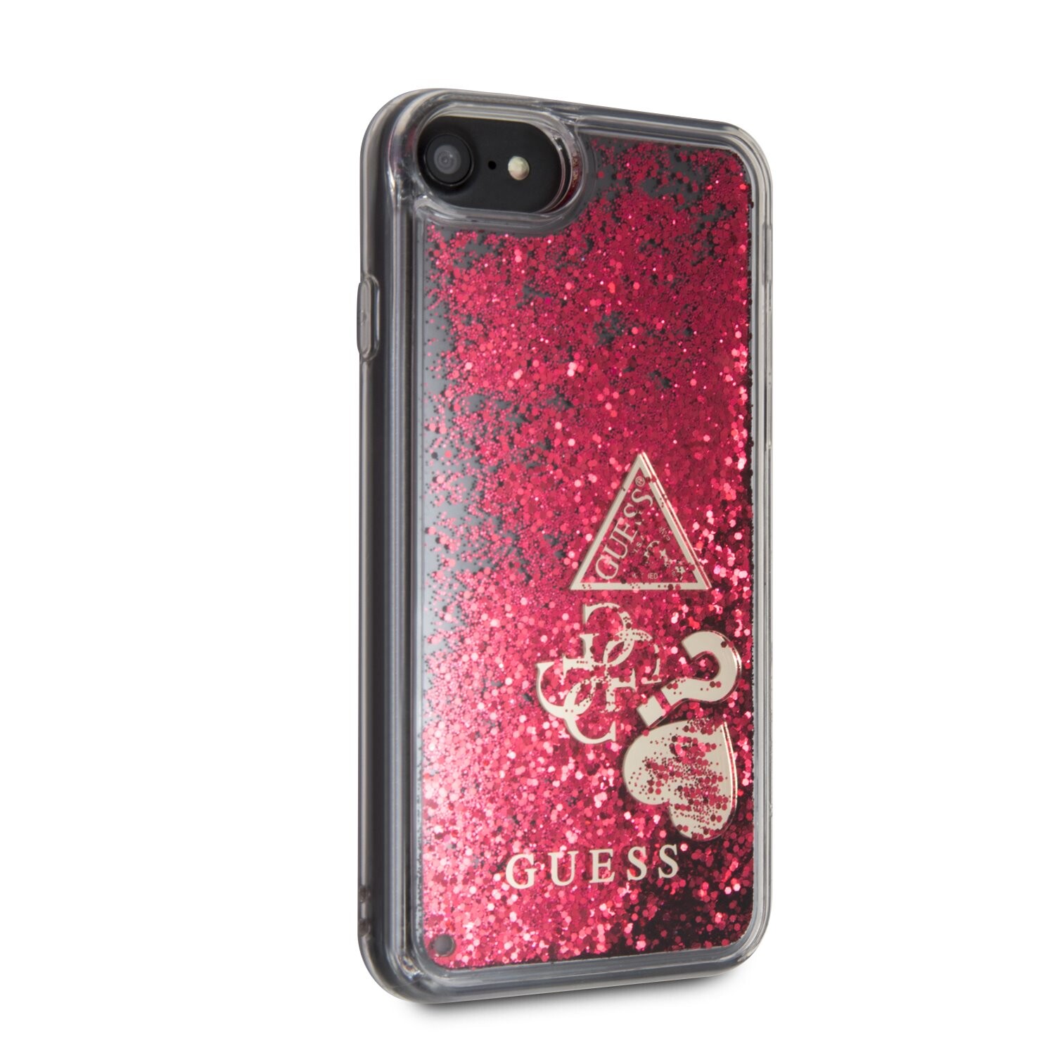 Husa Cover Guess Glitter Hearts pentru iPhone 7/8/SE 2 Rapsberry thumb