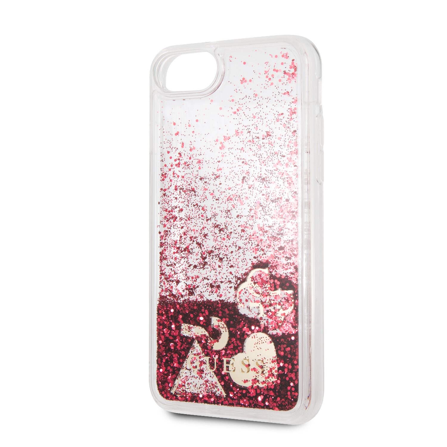 Husa Cover Guess Glitter Hearts pentru iPhone 7/8/SE 2 Rapsberry thumb