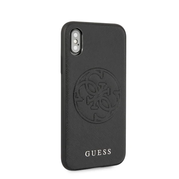Husa Cover Guess Hard Saffiano pentru iPhone X/XS Negru
