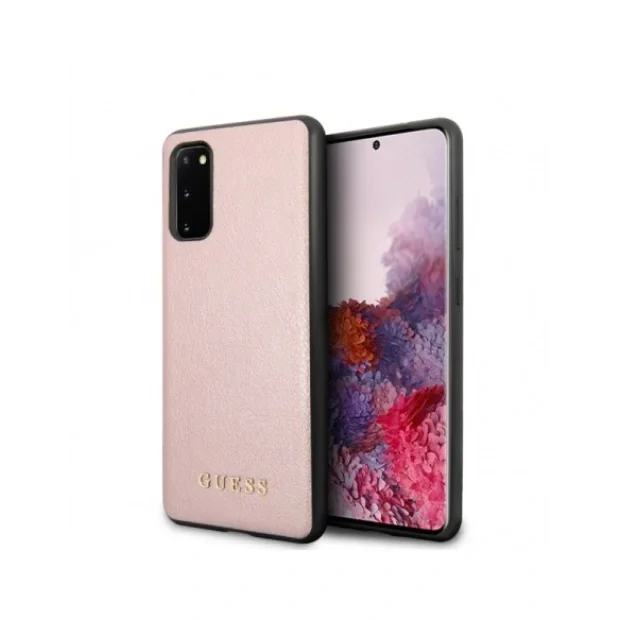 Husa Cover Guess Iridescent pentru Samsung Galaxy S20 Roz Auriu