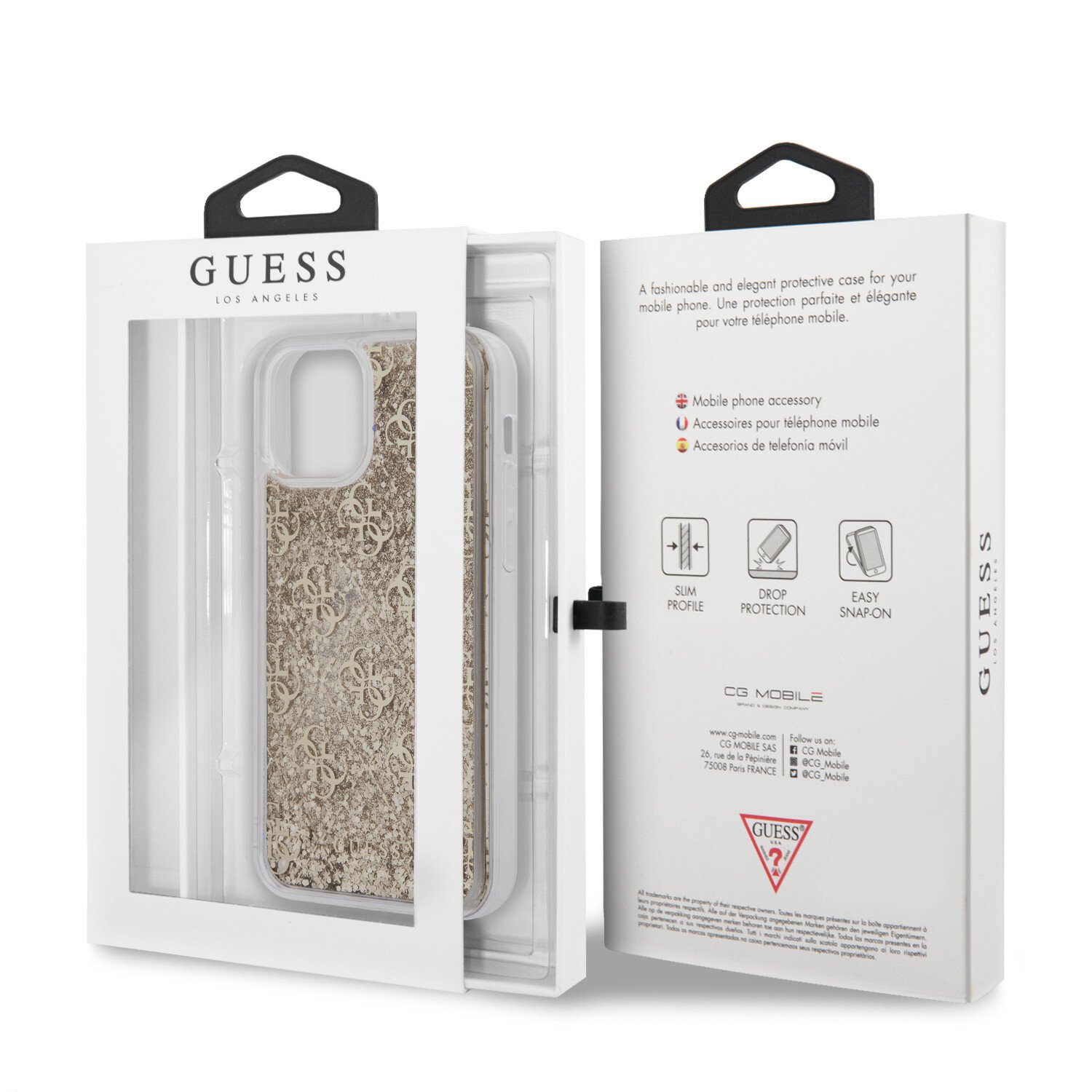 Husa Cover Guess Liquid Glitter pentru iPhone 12 Mini Gold thumb