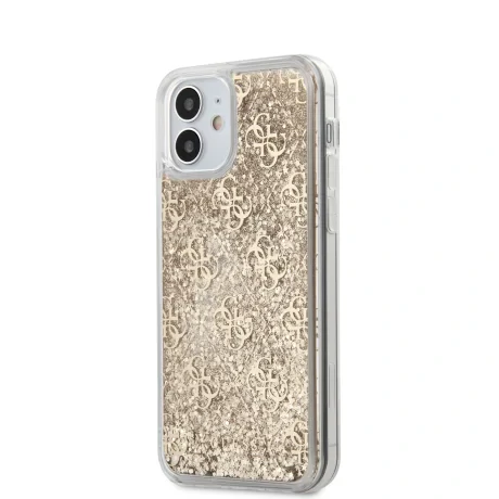 Husa Cover Guess Liquid Glitter pentru iPhone 12 Mini Gold