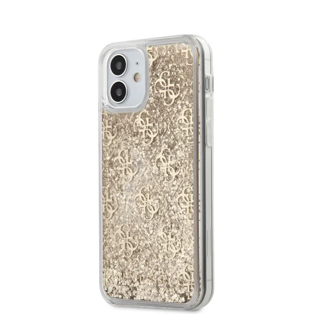 Husa Cover Guess Liquid Glitter pentru iPhone 12 Mini Gold