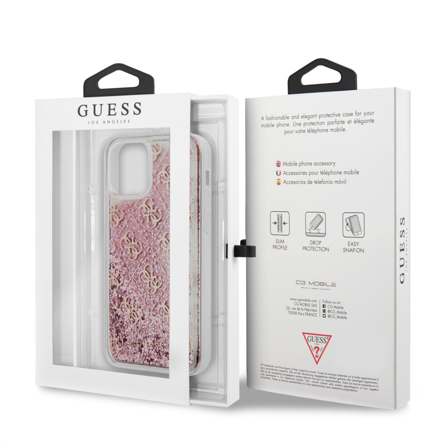 Husa Cover Guess Liquid Glitter pentru iPhone 12 Mini Pink thumb