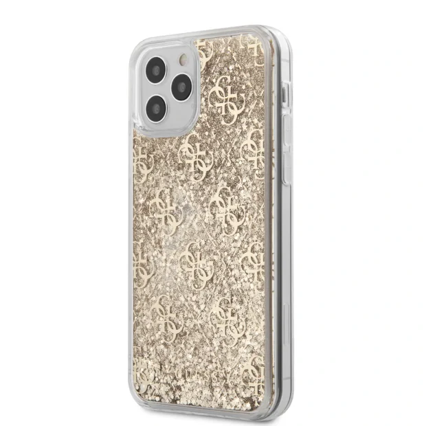Husa Cover Guess Liquid Glitter pentru iPhone 12 Pro Max Gold