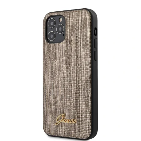 Husa Cover Guess Lizard Collection pentru iPhone 12/12 Pro  Gold