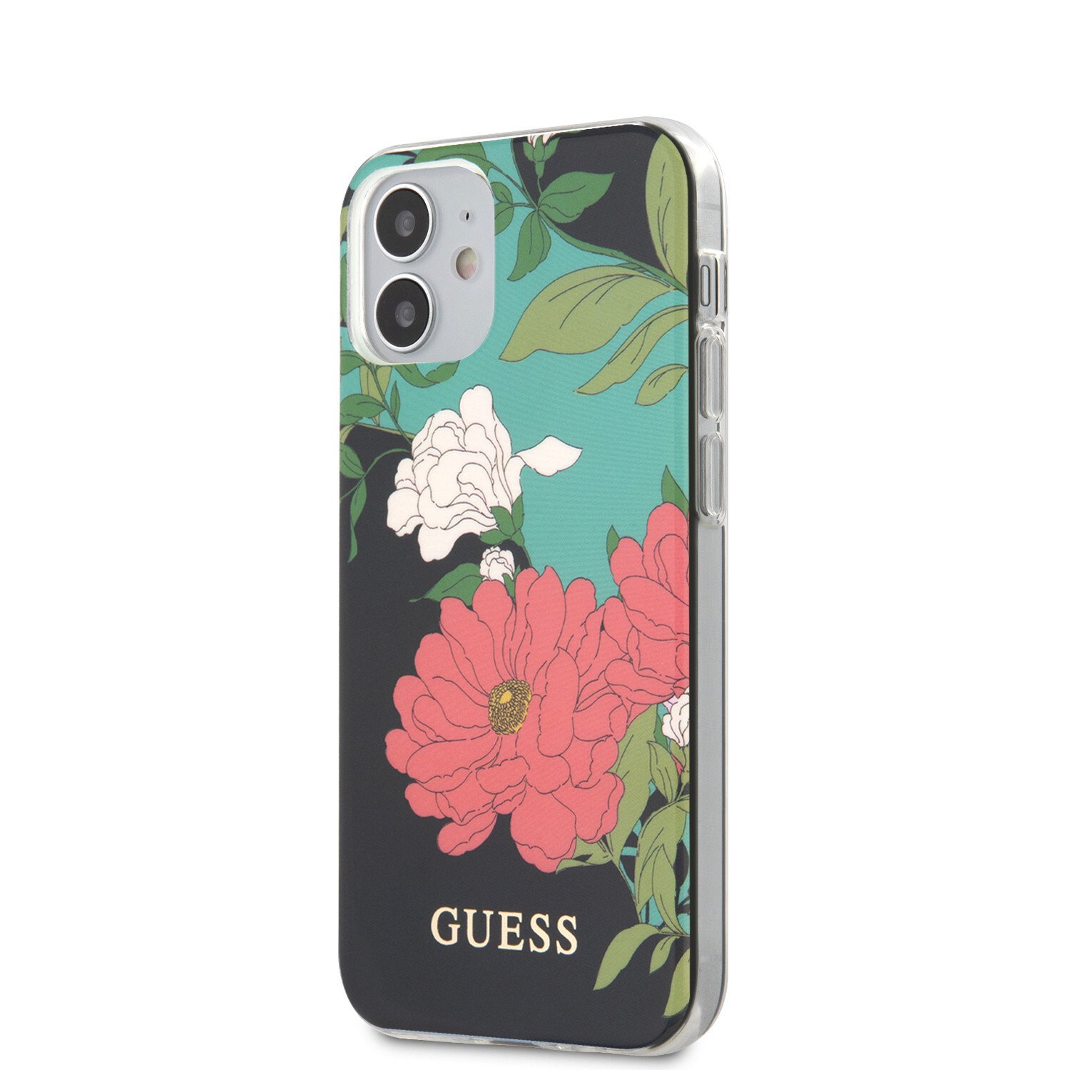 Husa Cover Guess N*1 Flower pentru iPhone 12 Mini Black thumb