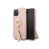 Husa Cover Guess Saffiano Ring Stand pentru iPhone 11 Pro Pink