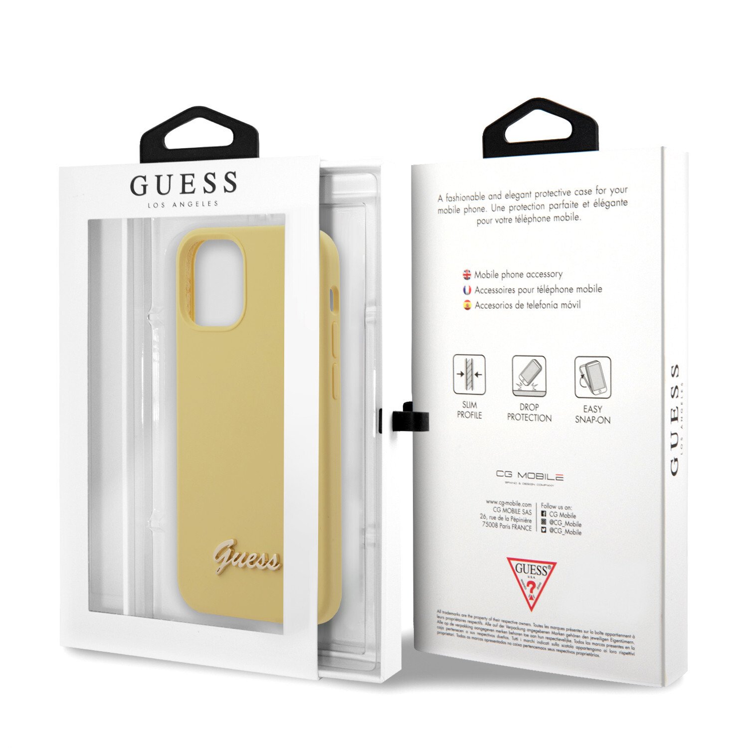 Husa Cover Guess Silicone Metal Logo pentru iPhone 12 Mini Yellow thumb