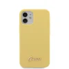 Husa Cover Guess Silicone Metal Logo pentru iPhone 12 Mini Yellow