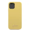 Husa Cover Guess Silicone Metal Logo pentru iPhone 12 Pro Max Yellow