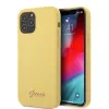 Husa Cover Guess Silicone Metal Logo pentru iPhone 12/12 Pro Yellow