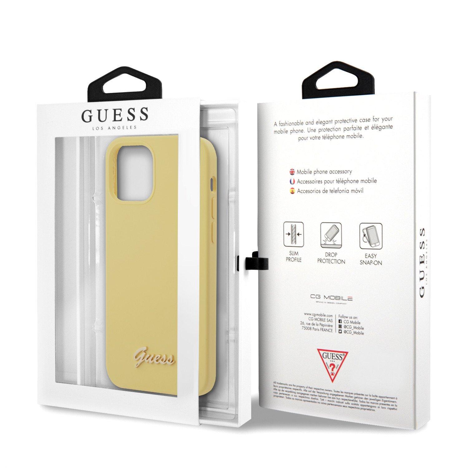 Husa Cover Guess Silicone Metal Logo pentru iPhone 12/12 Pro Yellow thumb