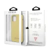 Husa Cover Guess Silicone Metal Logo pentru iPhone 12/12 Pro Yellow