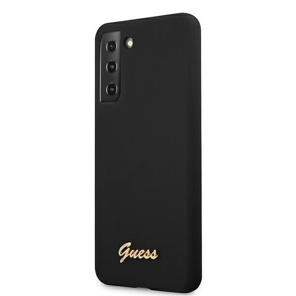 Husa Cover Guess Silicone Metal Logo pentru Samsung Galaxy S21 Black thumb