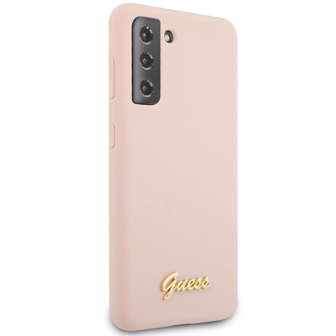 Husa Cover Guess Silicone Metal Logo pentru Samsung Galaxy S21 Pink thumb