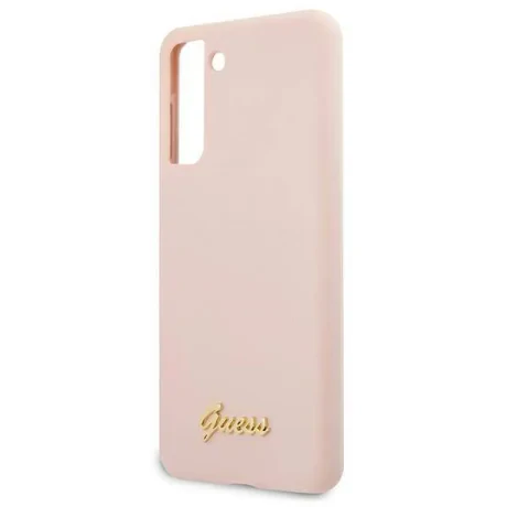 Husa Cover Guess Silicone Metal Logo pentru Samsung Galaxy S21 Pink