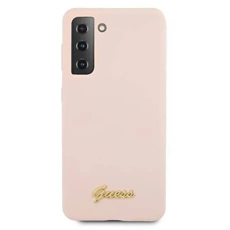 Husa Cover Guess Silicone Metal Logo pentru Samsung Galaxy S21 Pink