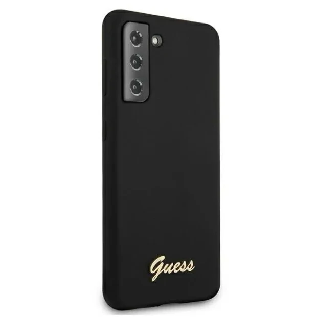 Husa Cover Guess Silicone Metal Logo pentru Samsung Galaxy S21 Plus Black