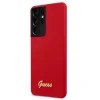 Husa Cover Guess Silicone Metal Logo pentru Samsung Galaxy S21 Ultra Red