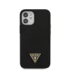 Husa Cover Guess Silicone Metal Triangle pentru iPhone 12 Mini Black