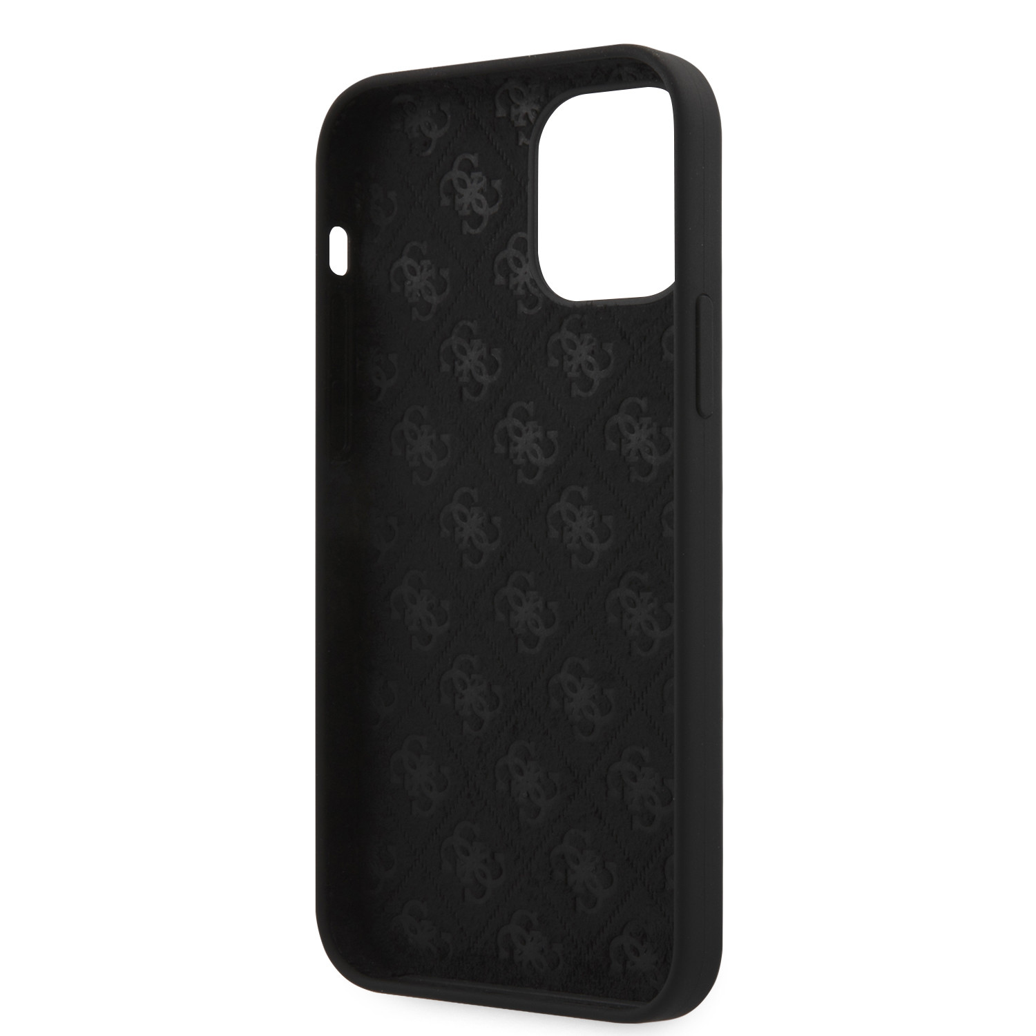 Husa Cover Guess Silicone Metal Triangle pentru iPhone 12 Pro Max Black thumb