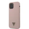 Husa Cover Guess Silicone Metal Triangle pentru iPhone 12/12 Pro Light Pink