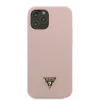 Husa Cover Guess Silicone Metal Triangle pentru iPhone 12/12 Pro Light Pink