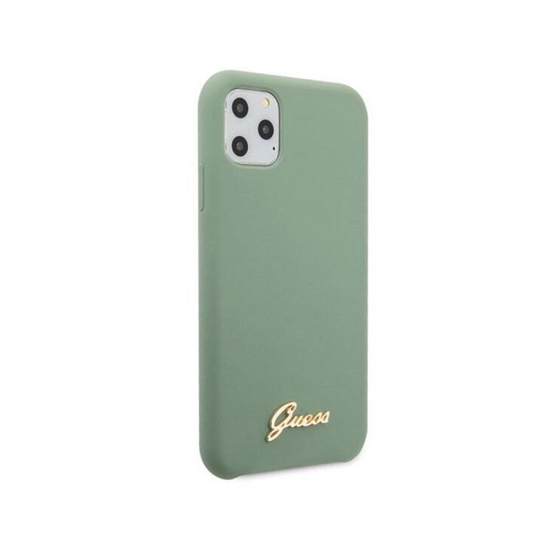 Husa Cover Guess Silicone pentru iPhone 11 Pro Max Vintage Gold Logo Kaki thumb