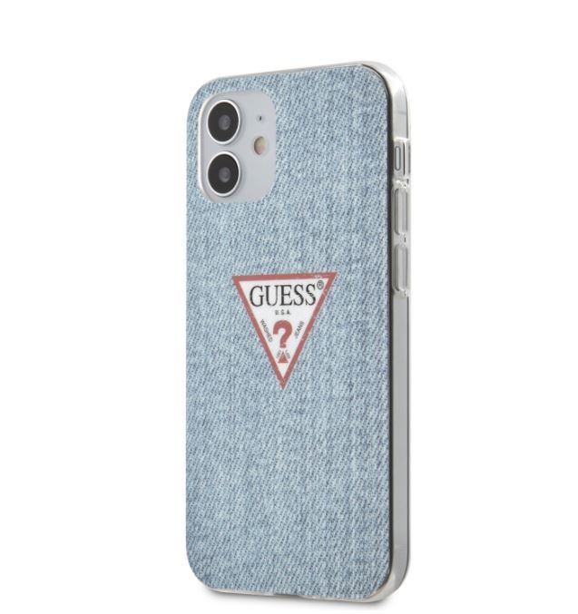 Husa Cover Guess TPU Denim Triangle pentru iPhone 12 Mini Light Blue thumb